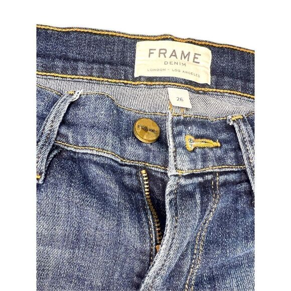 SOLD🚫 FRAME Le Skinny de Jeanne Raw Hem Denim - Women’s 26 - Picture 6 of 10